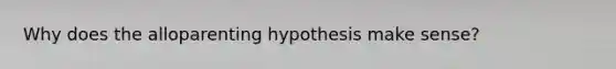 Why does the alloparenting hypothesis make sense?