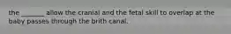 the _______ allow the cranial and the fetal skill to overlap at the baby passes through the brith canal.