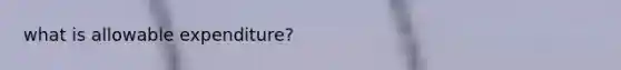 what is allowable expenditure?