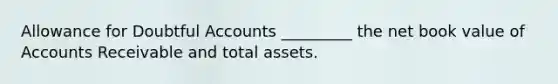 Allowance for Doubtful Accounts _________ the net book value of Accounts Receivable and total assets.