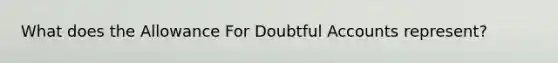 What does the Allowance For Doubtful Accounts represent?