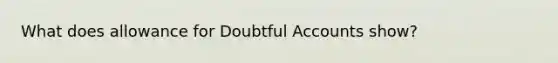 What does allowance for Doubtful Accounts show?