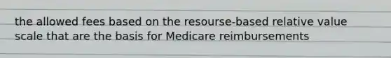 the allowed fees based on the resourse-based relative value scale that are the basis for Medicare reimbursements