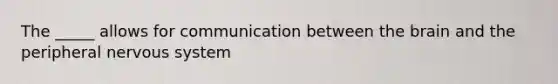 The _____ allows for communication between the brain and the peripheral nervous system