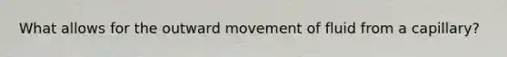 What allows for the outward movement of fluid from a capillary?