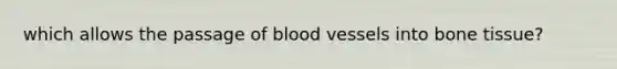 which allows the passage of blood vessels into bone tissue?