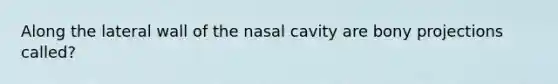 Along the lateral wall of the nasal cavity are bony projections called?