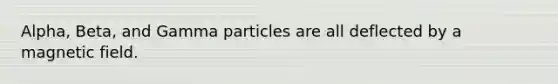 Alpha, Beta, and Gamma particles are all deflected by a magnetic field.