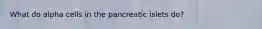 What do alpha cells in the pancreatic islets do?