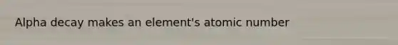 Alpha decay makes an element's atomic number