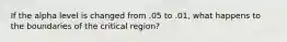 If the alpha level is changed from .05 to .01, what happens to the boundaries of the critical region?