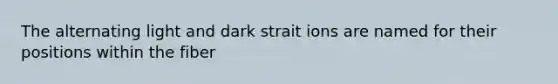 The alternating light and dark strait ions are named for their positions within the fiber