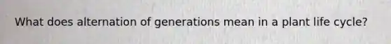 What does alternation of generations mean in a plant life cycle?