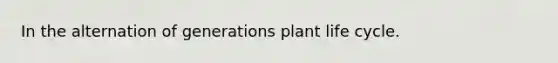 In the alternation of generations plant life cycle.