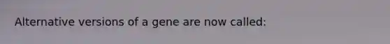 Alternative versions of a gene are now called: