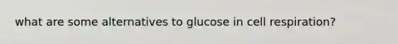 what are some alternatives to glucose in cell respiration?