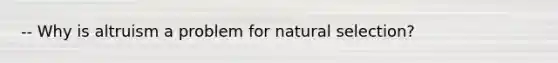 -- Why is altruism a problem for natural selection?