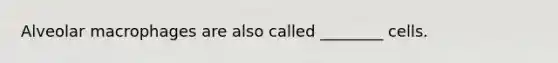 Alveolar macrophages are also called ________ cells.