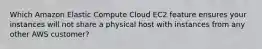 Which Amazon Elastic Compute Cloud EC2 feature ensures your instances will not share a physical host with instances from any other AWS customer?