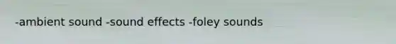 -ambient sound -sound effects -foley sounds