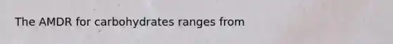 The AMDR for carbohydrates ranges from