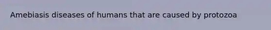 Amebiasis diseases of humans that are caused by protozoa