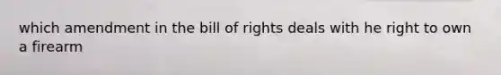 which amendment in the bill of rights deals with he right to own a firearm