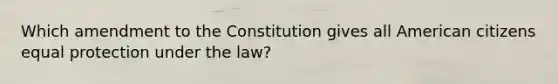 Which amendment to the Constitution gives all American citizens equal protection under the law?