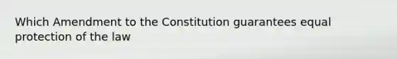 Which Amendment to the Constitution guarantees equal protection of the law