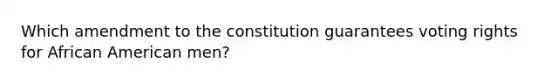 Which amendment to the constitution guarantees voting rights for African American men?