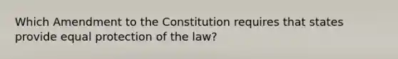 Which Amendment to the Constitution requires that states provide equal protection of the law?