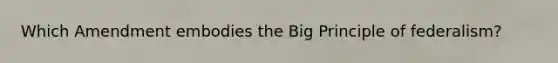 Which Amendment embodies the Big Principle of federalism?