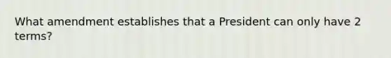 What amendment establishes that a President can only have 2 terms?