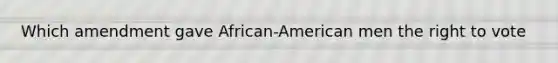 Which amendment gave African-American men the right to vote