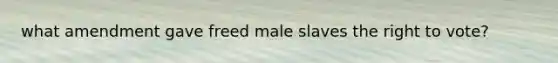 what amendment gave freed male slaves the right to vote?
