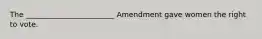 The ________________________ Amendment gave women the right to vote.