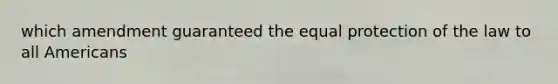 which amendment guaranteed the equal protection of the law to all Americans