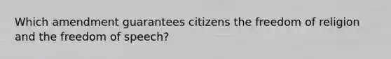 Which amendment guarantees citizens the freedom of religion and the freedom of speech?