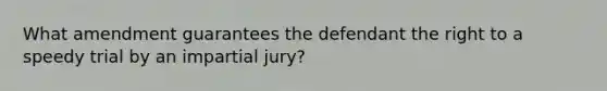 What amendment guarantees the defendant the right to a speedy trial by an impartial jury?