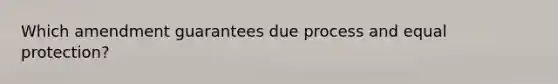 Which amendment guarantees due process and equal protection?