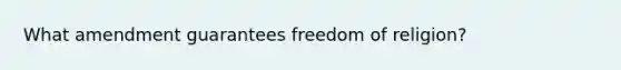 What amendment guarantees freedom of religion?