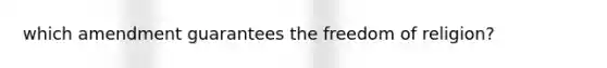 which amendment guarantees the freedom of religion?