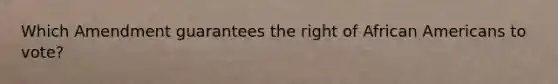 Which Amendment guarantees the right of African Americans to vote?