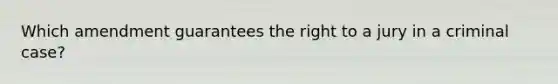 Which amendment guarantees the right to a jury in a criminal case?