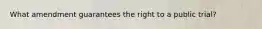 What amendment guarantees the right to a public trial?