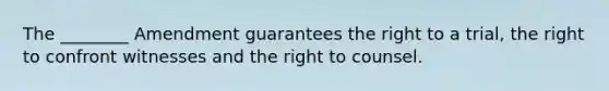 The ________ Amendment guarantees the right to a trial, the right to confront witnesses and the right to counsel.