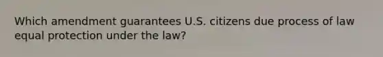 Which amendment guarantees U.S. citizens due process of law equal protection under the law?