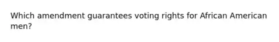 Which amendment guarantees voting rights for African American men?