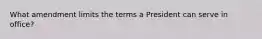 What amendment limits the terms a President can serve in office?