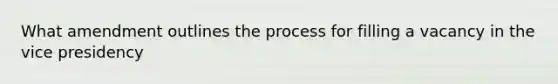 What amendment outlines the process for filling a vacancy in the vice presidency